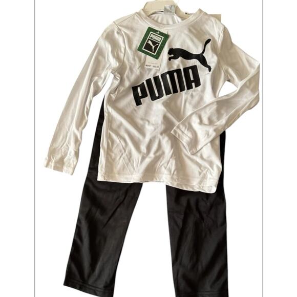 PUMA Kids Set - White and Black long sleeve top and pants - Picture 2 of 3